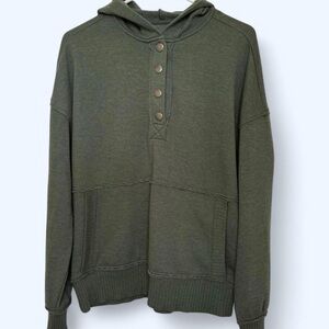 SO green henley hoodie